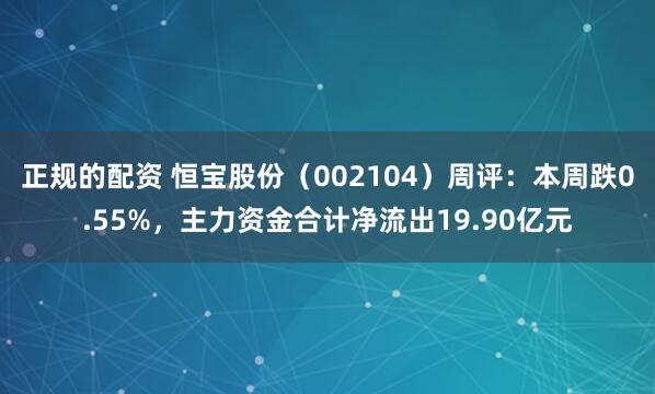 正规的配资 恒宝股份（002104）周评：本周跌0.55%，主力资金合计净流出19.90亿元
